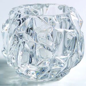 Three Tiffany Crystal Rock Cut Candle Holder
